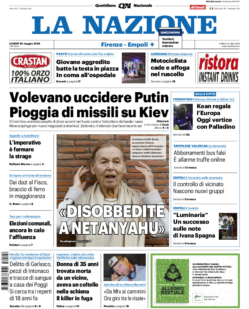 Prima-pagina-la nazione-edizione-di-oggi-20250526